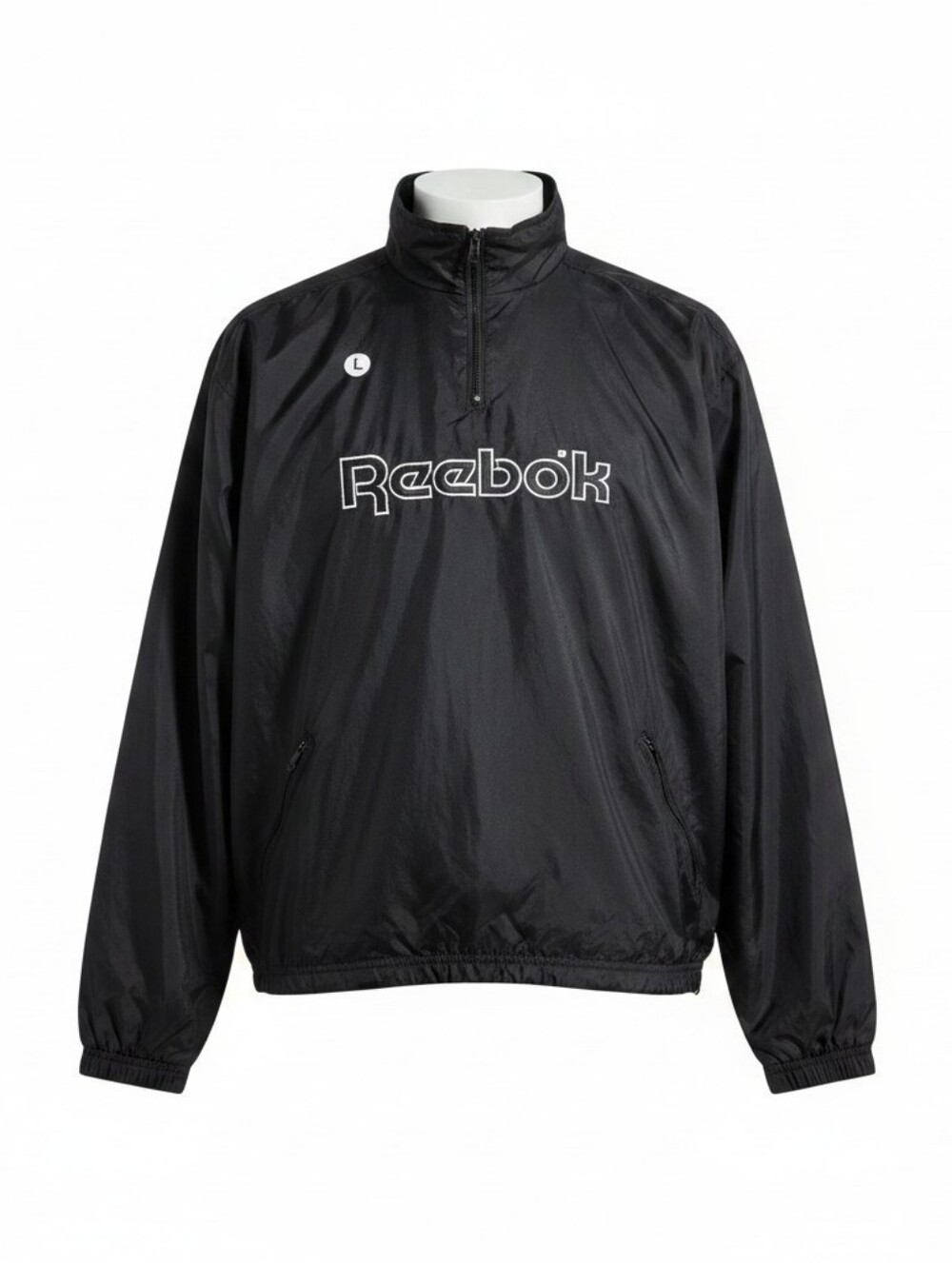Reebok Men's Black Embroidered Windbreaker Jacket